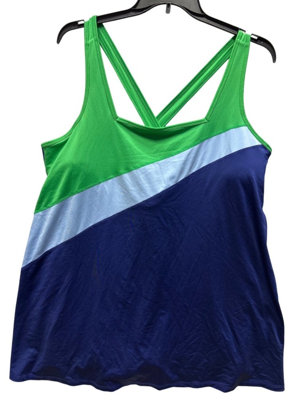 Ideology 4X Womens Colorblock Tank Dress With Built-In Bra and shorts